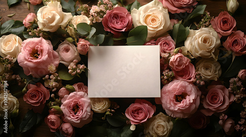 A blank card surrounded by ...
