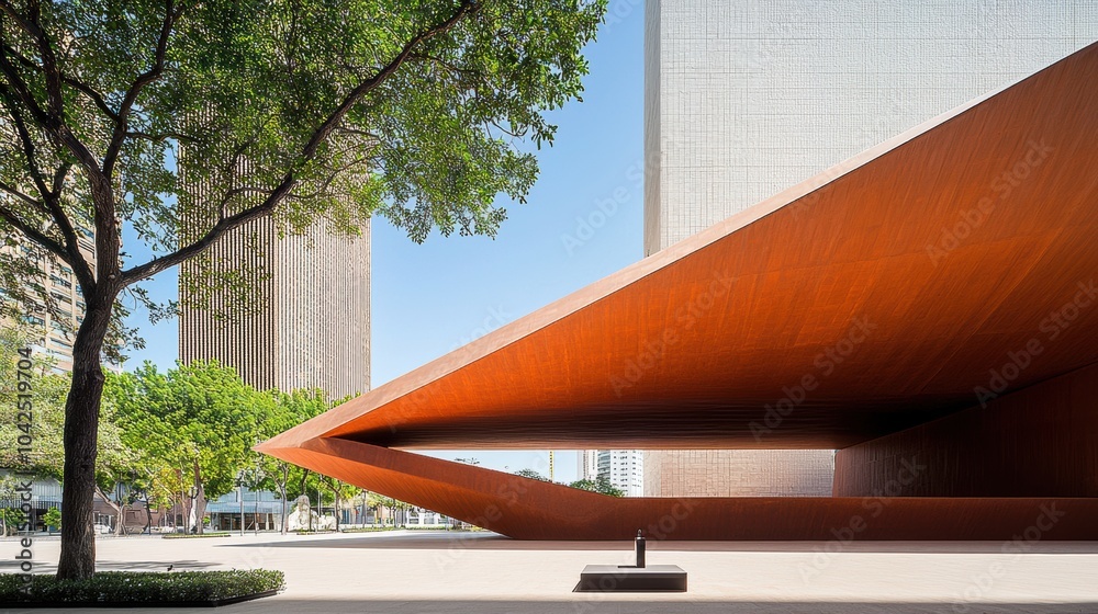 Fototapeta premium Modern Architecture with Sharp Angular Design Features