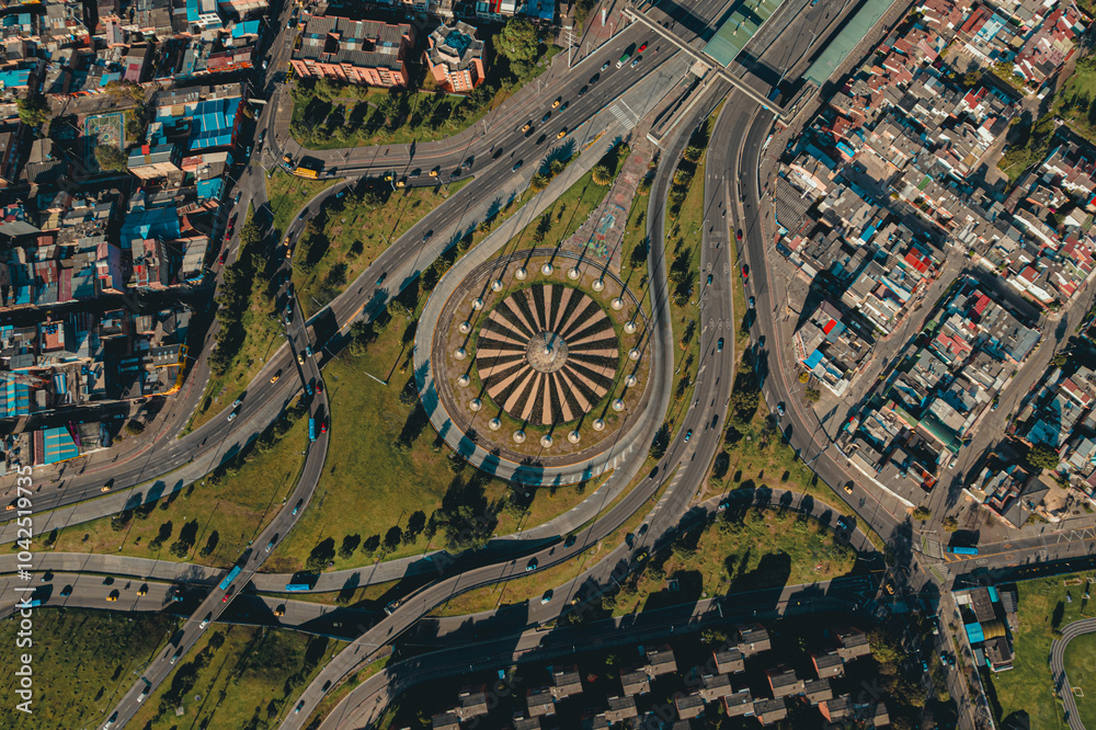 Barrio banderas de la ciudad de Bogotá, capital de Colombia