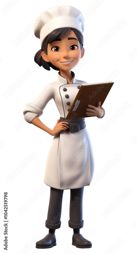 PNG Cartoon chef white background examining. PNG Cartoon chef white background examining.