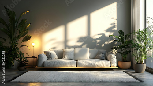 Cozy living room with plant...
