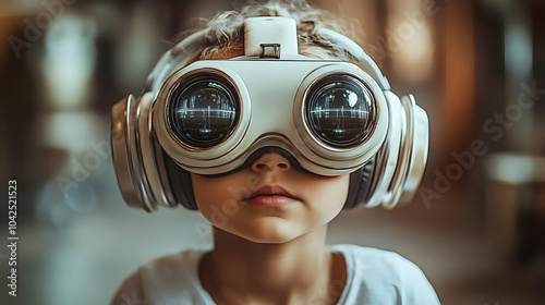 Child wearing futuristic go...