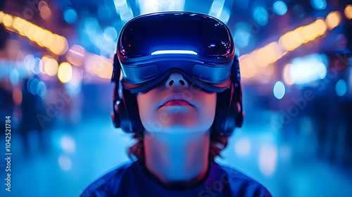 A child immersed in virtual...