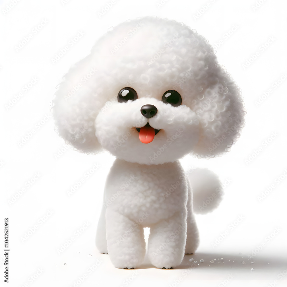 흰 배경, 비숑 프리제, 애니메이션 아트 (white background, bichon frisé, animation art) 흰 배경, 비숑 프리제, 애니메이션 아트 (white background, bichon frisé, animation art)