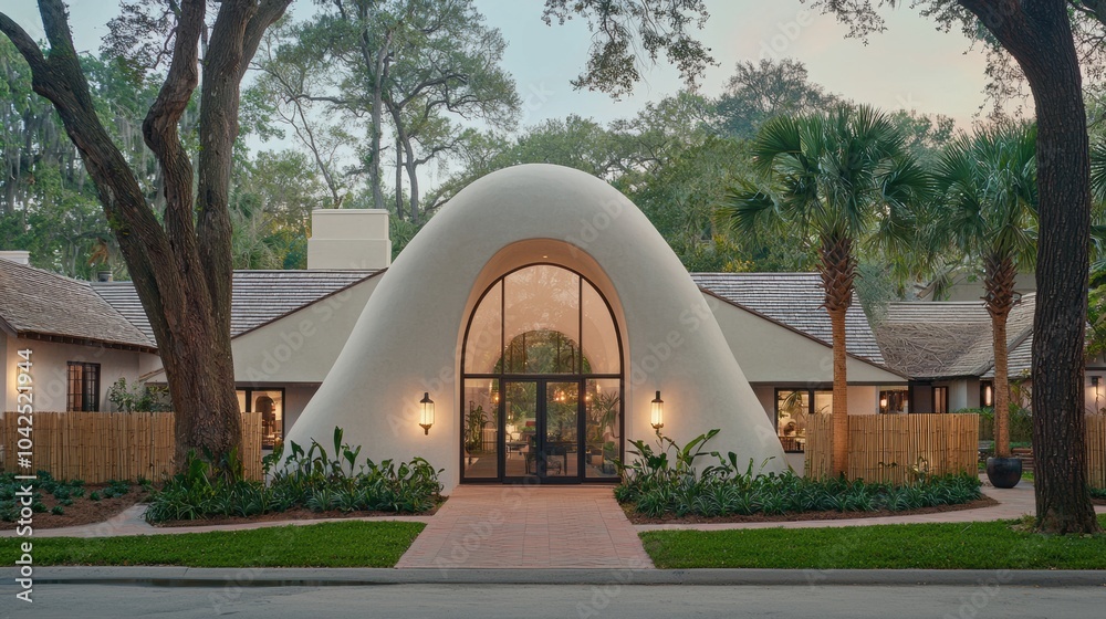 Fototapeta premium Unique Modern Architecture with Curved Structure