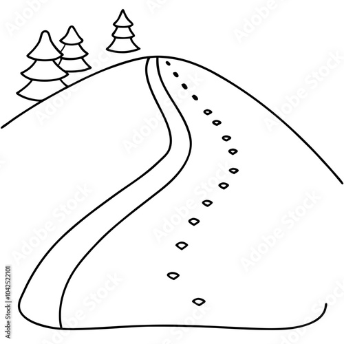 Snowy Sledding Hill with Exhilarating Tracks