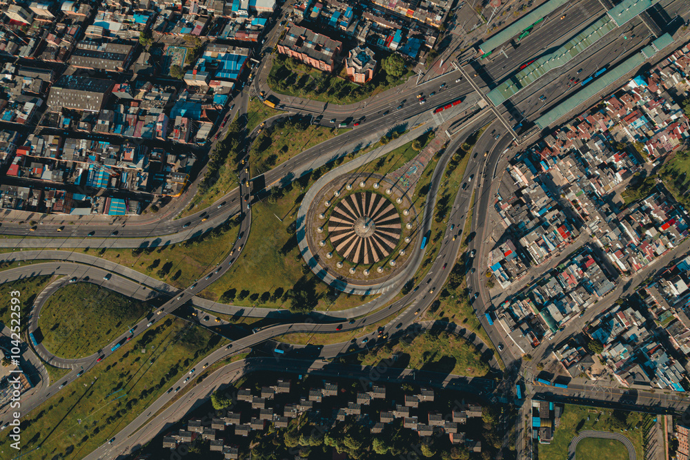 Barrio banderas de la ciudad de Bogotá, capital de Colombia