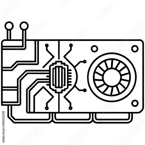 Luminous Graphics Card with Glowing Circuits