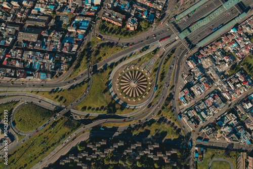 Obraz na płótnie Barrio banderas de la ciudad de Bogotá, capital de Colombia w salonie