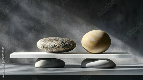 Two stones balanced on a wh...