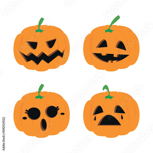 Illustration vector graphic design of Halloween Pumpkin. Can be used for halloween theme store logo, invitation pary, decoration, sticker, etc.