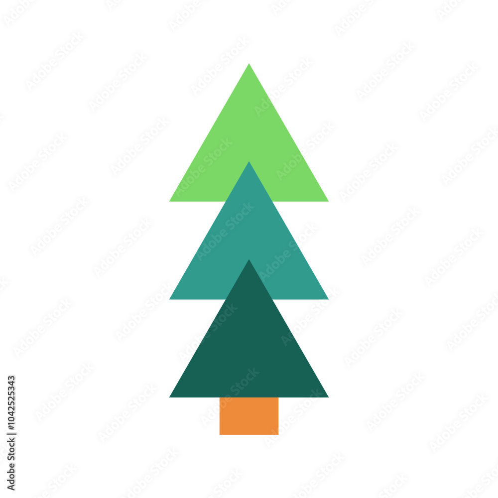 Obraz premium Minimalist christmas tree with trunk