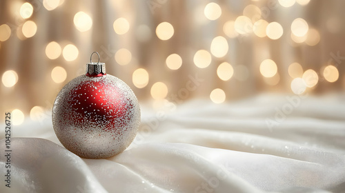A festive ornament resting ...
