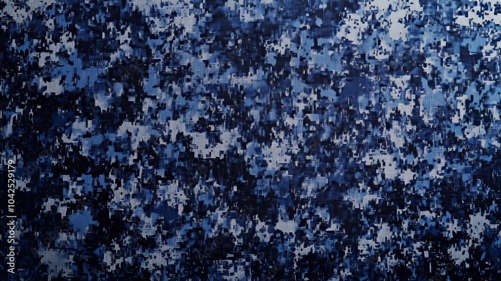 Obraz premium Abstract Digital Texture in Blue and Dark Color Palette