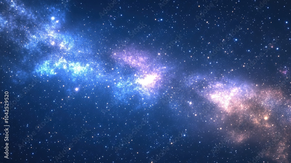 Naklejka premium Cartoon rendering in 3D of the Milky Way