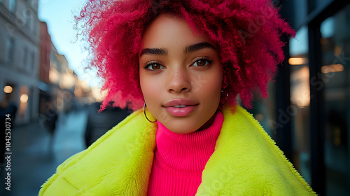A young person with vibrant...