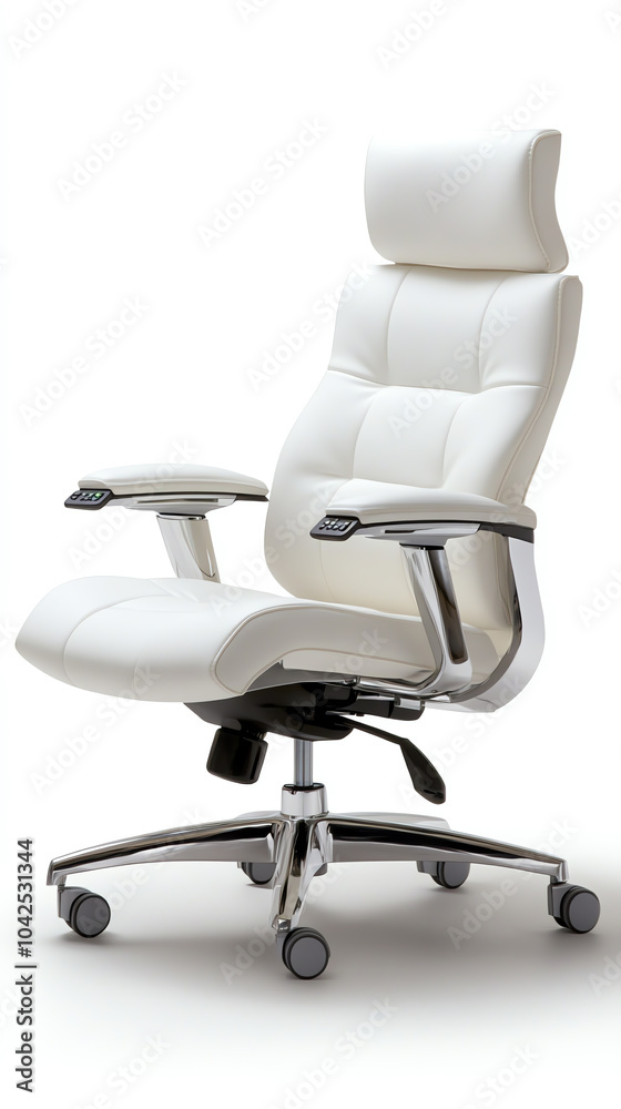 Obraz premium Elegant white office chair for modern workspaces – comfort and style combined