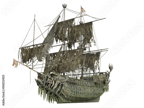 3d render decaying ghost ship photo