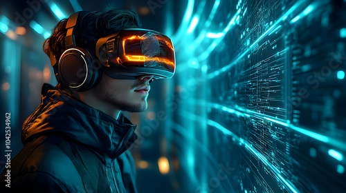 A person wearing VR headset...