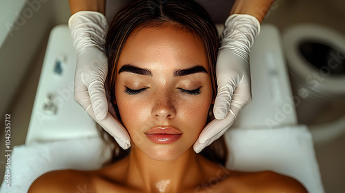 A woman receiving a facial ...