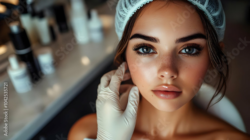A young woman in a beauty t...