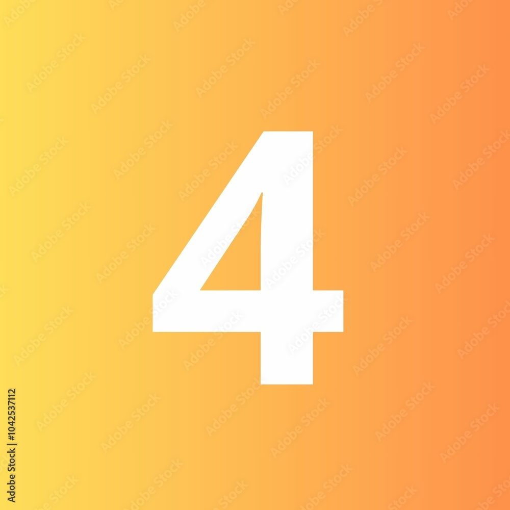 Fototapeta premium Number four on gradient background