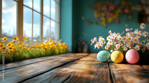 A serene spring scene with ...