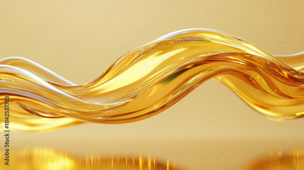 Golden olive oil flowing gracefully in mid air, showcasing its smooth texture and rich color. vibrant golden hue creates warm and inviting atmosphere Golden olive oil flowing gracefully in mid air, showcasing its smooth texture and rich color. vibrant golden hue creates warm and inviting atmosphere
