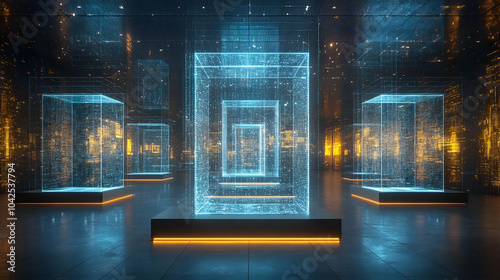 Futuristic digital display ...