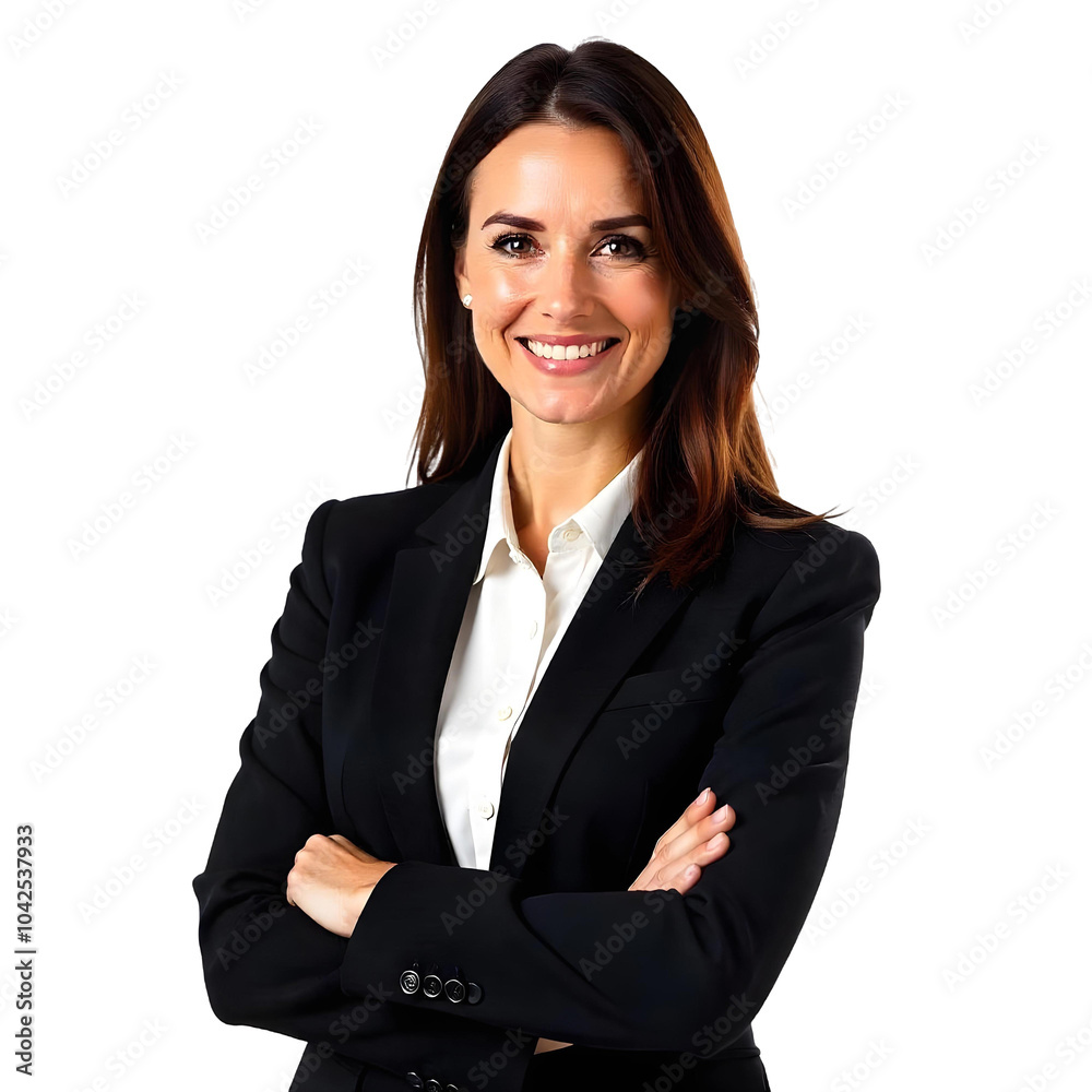 Portrait of confident businesswoman with arms crossed isolated on transparent background Portrait of confident businesswoman with arms crossed isolated on transparent background