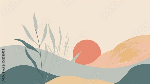 Abstract Sunset Landscape