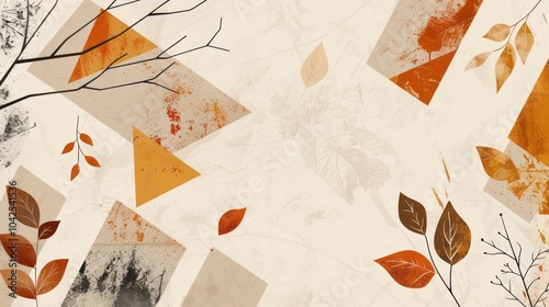 Abstract Autumn Leaves and Branches