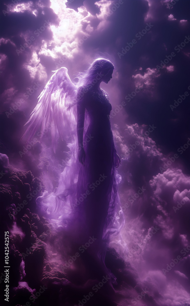 Violet angel, seventh ray of light (Archangel Zadkiel), representing ...