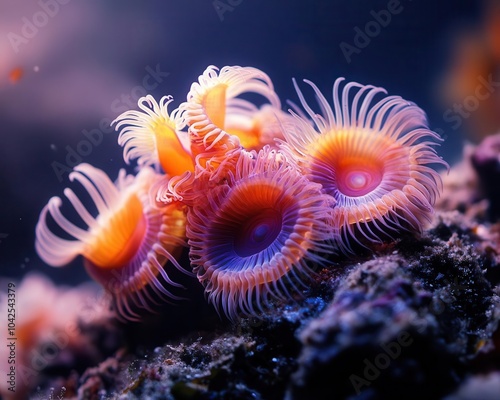 Marine wildlife, vibrant colors, natural habitat, close-up, detailed