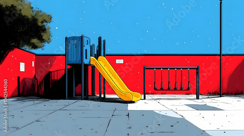 A playground scene featurin...
