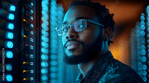 A man with glasses poses in...