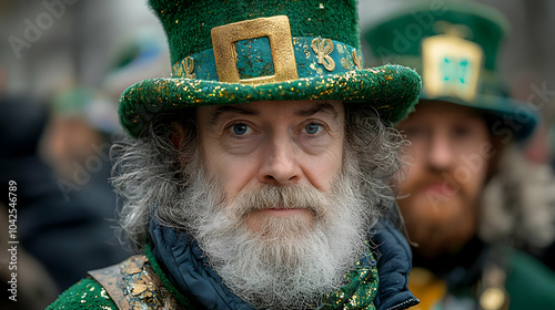 A man in a green leprechaun...