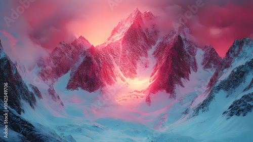 Majestic mountains illumina...