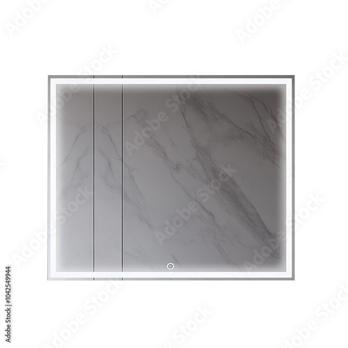  3D LED Bathroom Mirror Isolated on a Transparent Background photo