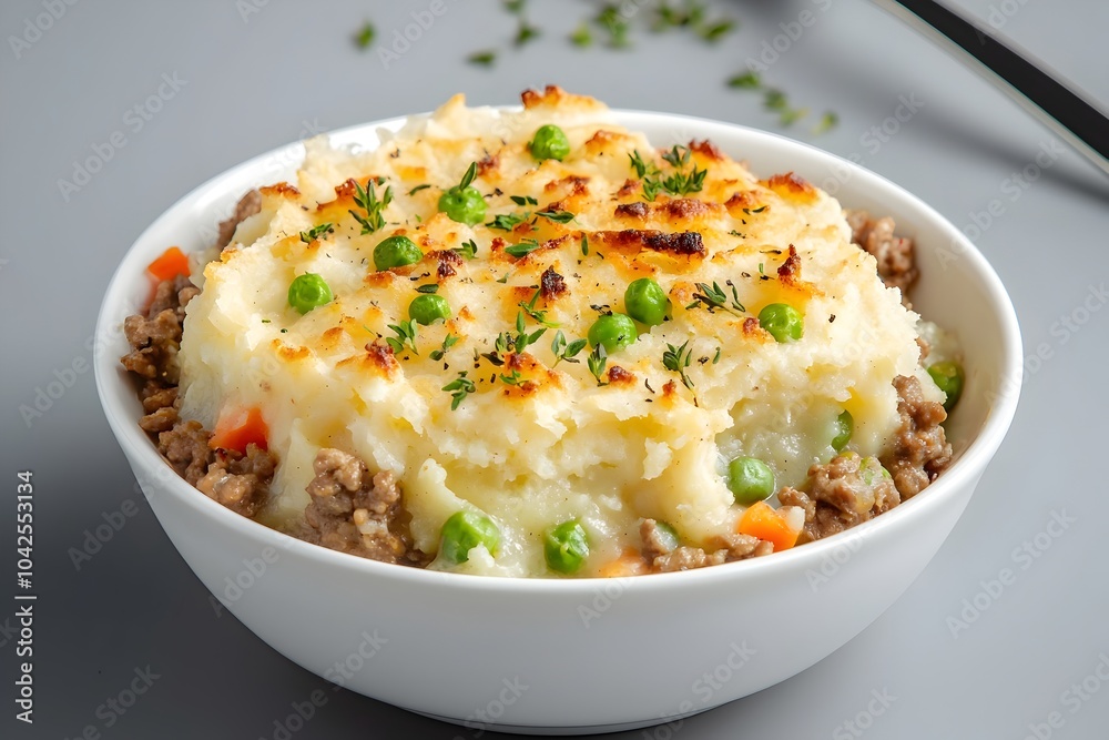 Comforting Shepherd s Pie with Shallow Depth of Field in Food Photography Composition Comforting Shepherd s Pie with Shallow Depth of Field in Food Photography Composition