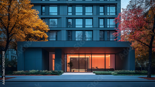Modern building facade with...