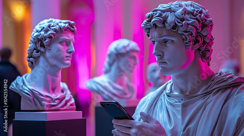 Modern sculptures with a pe...