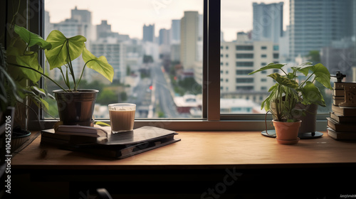 Blurred office interior background Zoom background backdrop wallpaper interior design