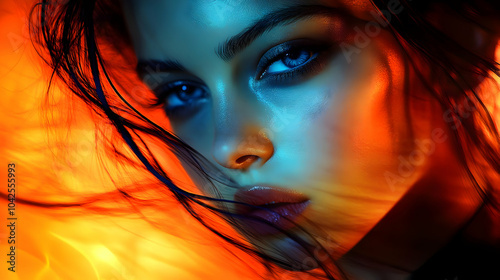 Close-up portrait with dram...