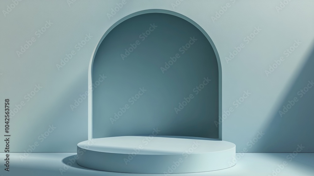 A Circular Platform in a Pale Blue Archway A Circular Platform in a Pale Blue Archway