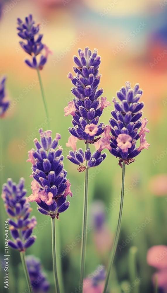 Close-up of vibrant purple lavender flowers with a soft, blurred background.