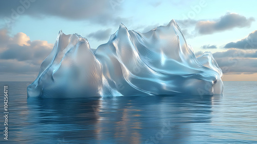 A serene iceberg floating i...