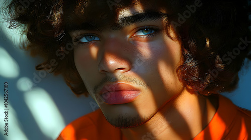 A close-up portrait of a yo...