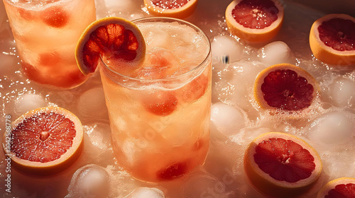 Refreshing cocktails with i...