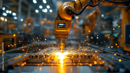 Robotic arm welding in a mo...